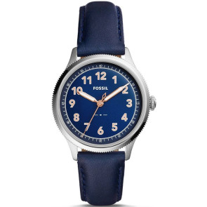 Watch strap Fossil ES4130 Leather Blue 16mm